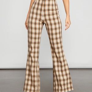 Windsor Bring the Flare Plaid Pants